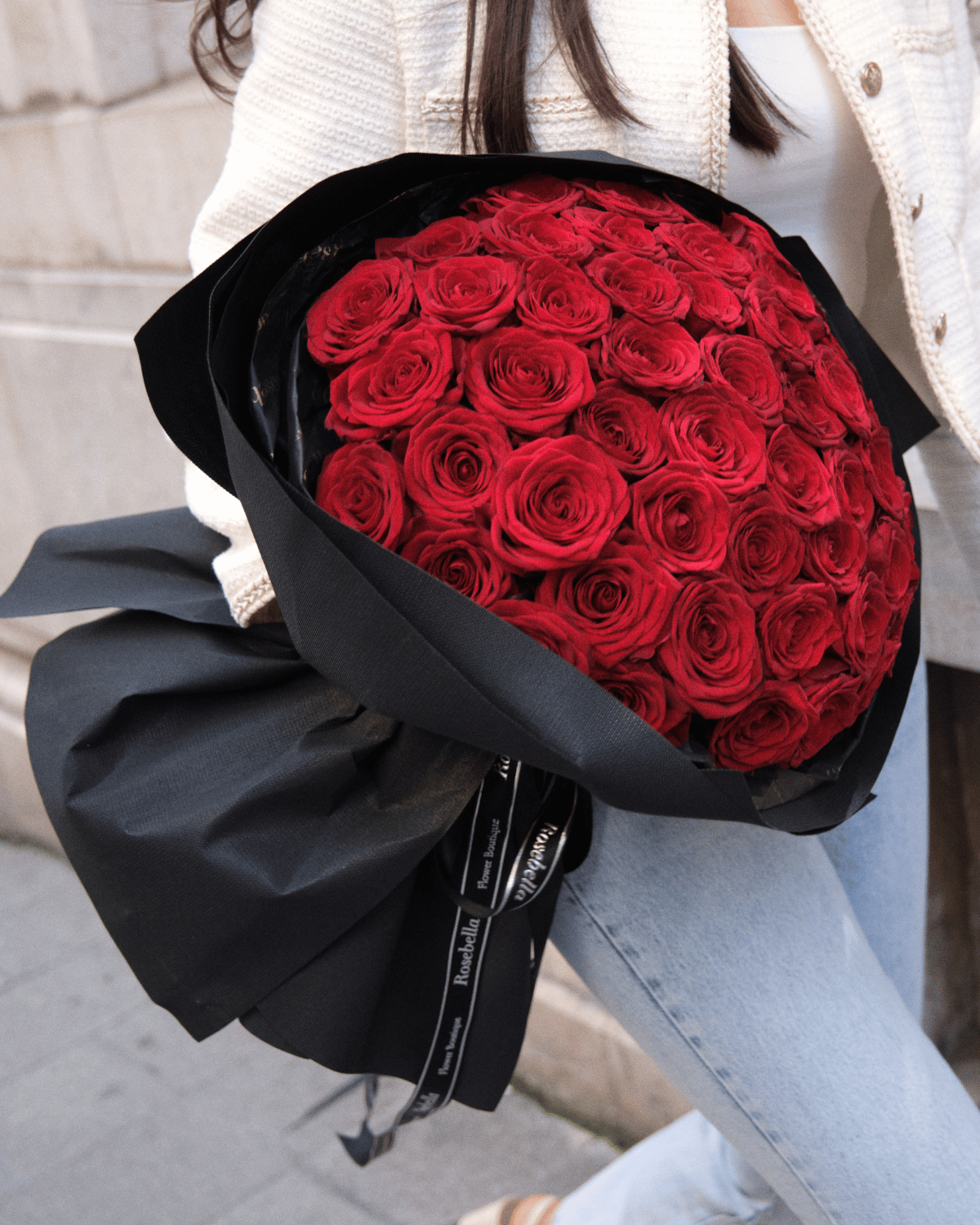 premium kırmızı gül aranjmanı