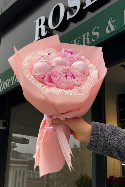 6 Pembe Şakayık Buketi