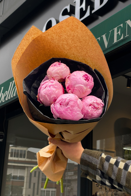 5 Pembe Şakayık Buketi