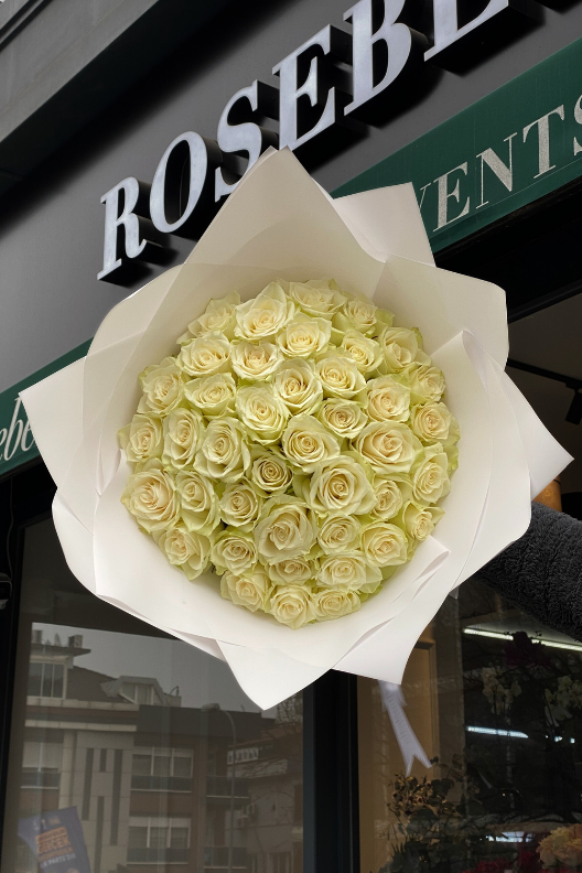 51 Beyaz Gül Buketi