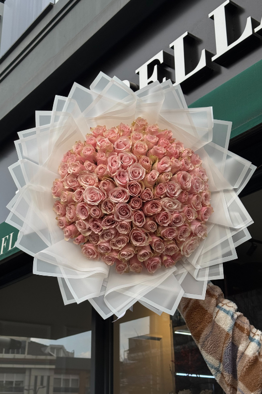 101 Pembe Gül Buketi