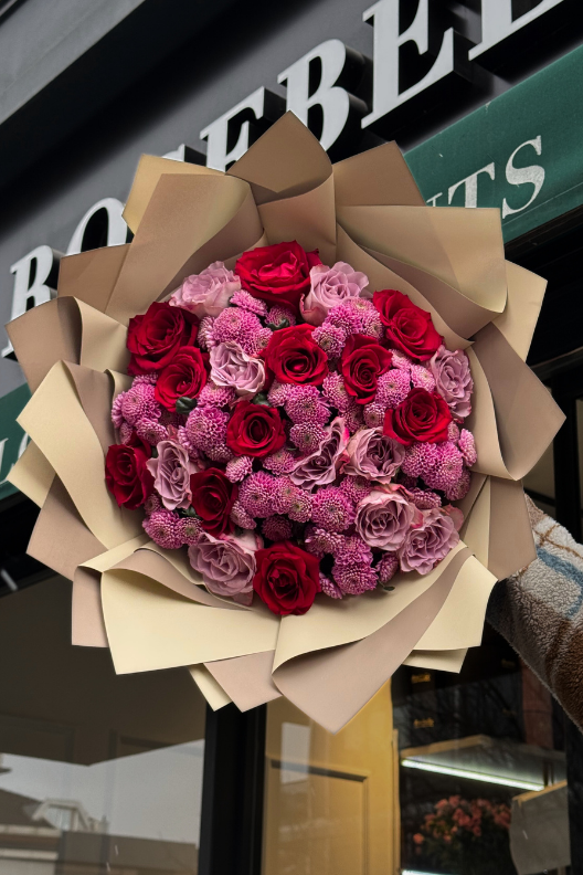 Kırmızı Mor Güller Buketi