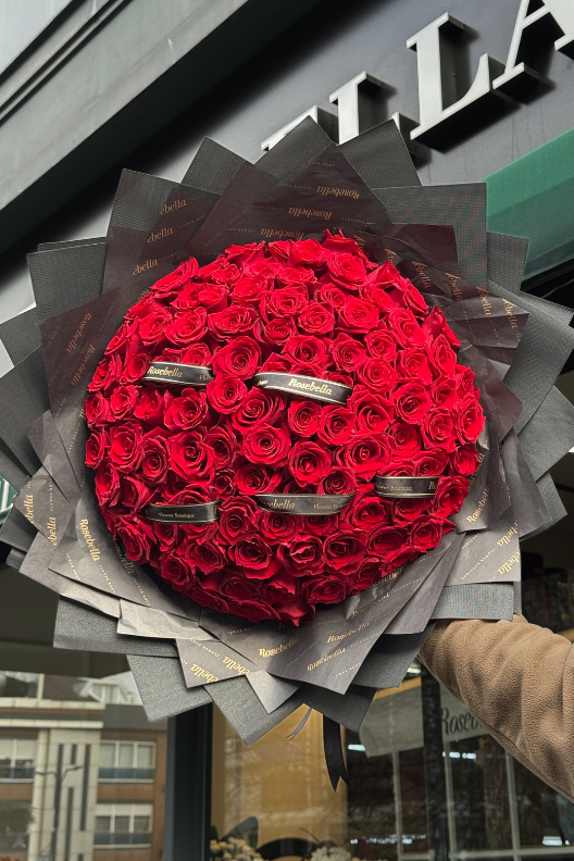 101 Kırmızı Gül Buketi