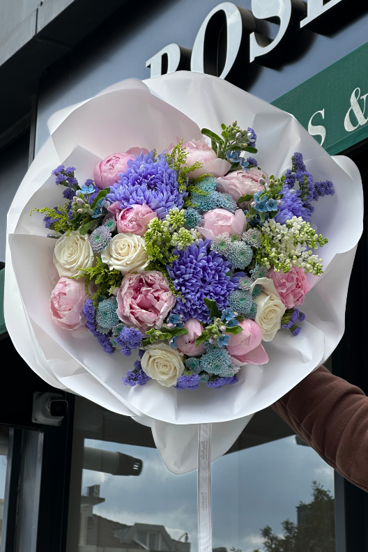 Anastasya Leylak Pembe Şakayık Buketi