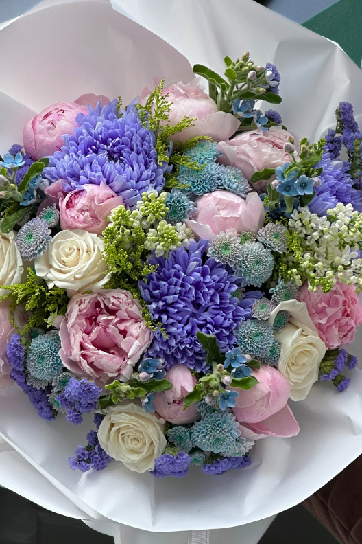 Anastasya Leylak Pembe Şakayık Buketi