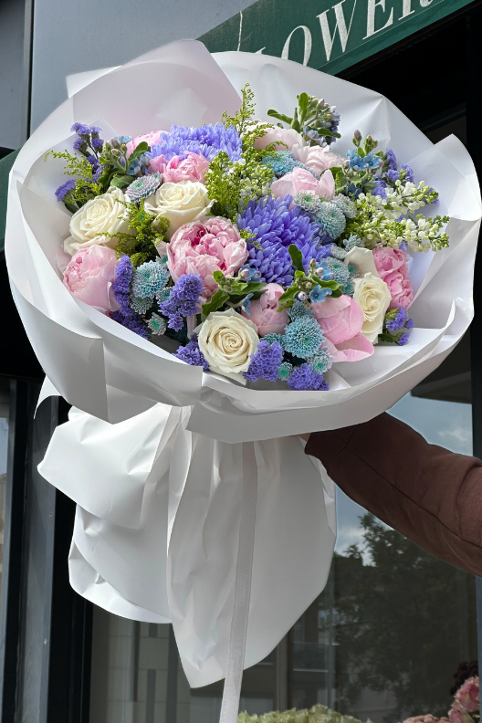 Anastasya Leylak Pembe Şakayık Buketi