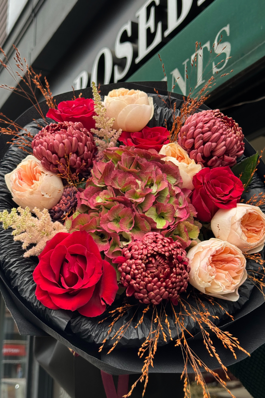 Autumn Elegance – Juliet & Bordeaux Lüks Buket