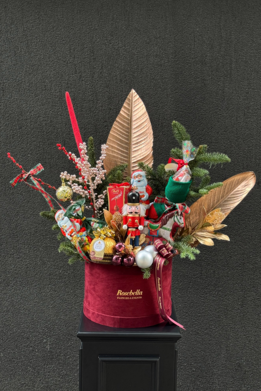 Yılbaşı Çiçek ve Çikolata Aranjmanı