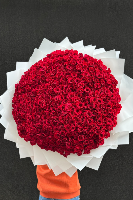 351 Kırmızı Güllü Dev Aşk Buketi