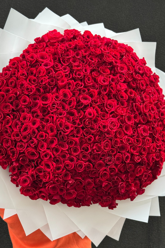 351 Kırmızı Güllü Dev Aşk Buketi