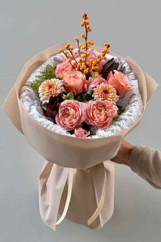 Sonbahar Çiçek Buketi – Amber Rosé