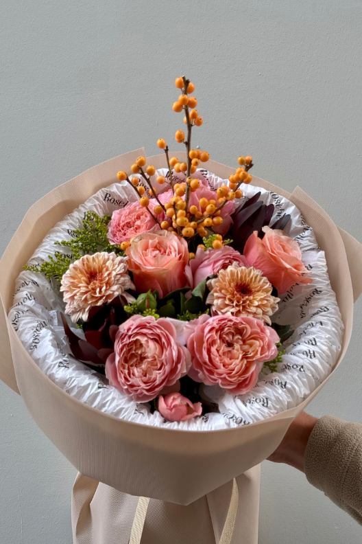 Sonbahar Çiçek Buketi – Amber Rosé