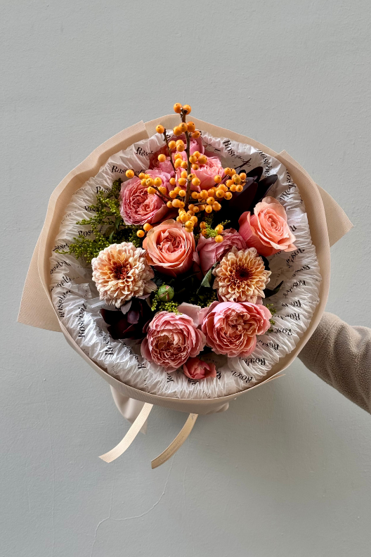 Sonbahar Çiçek Buketi – Amber Rosé
