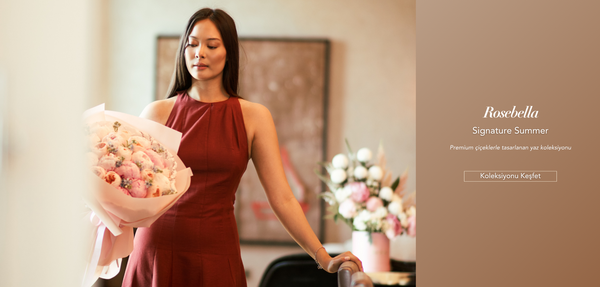 Rosebella Yaz Koleksiyonu, premium buketler, kutu ve sepet çiçek aranjmanları