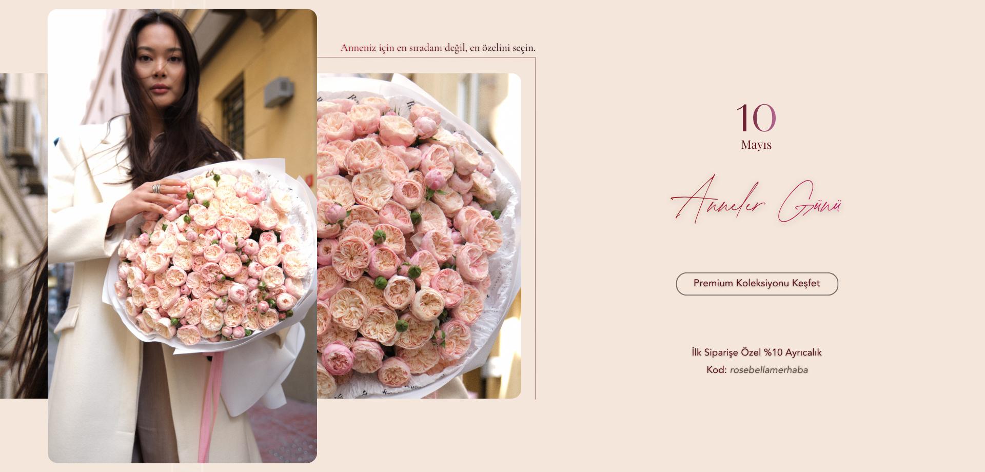 Anneler Günü için hazırlanmış premium pembe çardak gül buketi, lüks çiçek tasarımı Rosebella Flowers